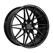 Dorimm DR-0016 Gloss Black forged wheel, near-front three-quarter studio view
