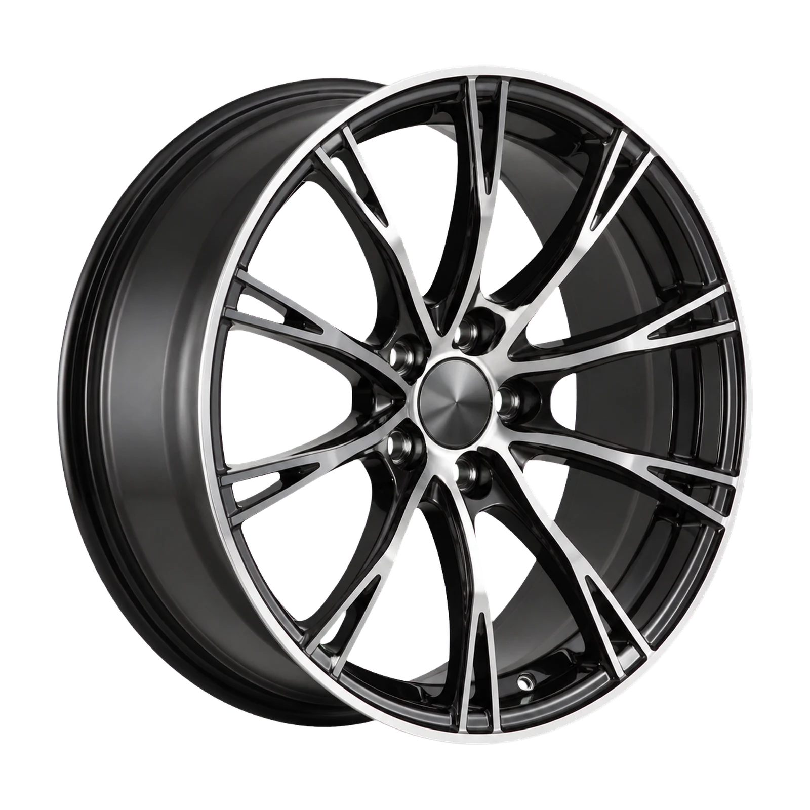 Dorimm DR-0023 Black Machined forged wheel, near-front three-quarter studio view
