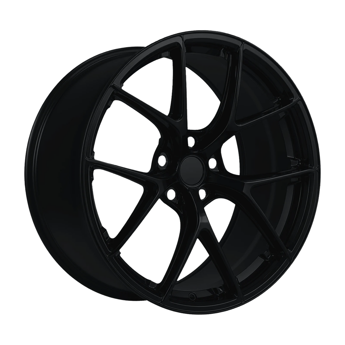 Dorimm DR-0029 Matte Black forged wheel, near-front three-quarter studio view