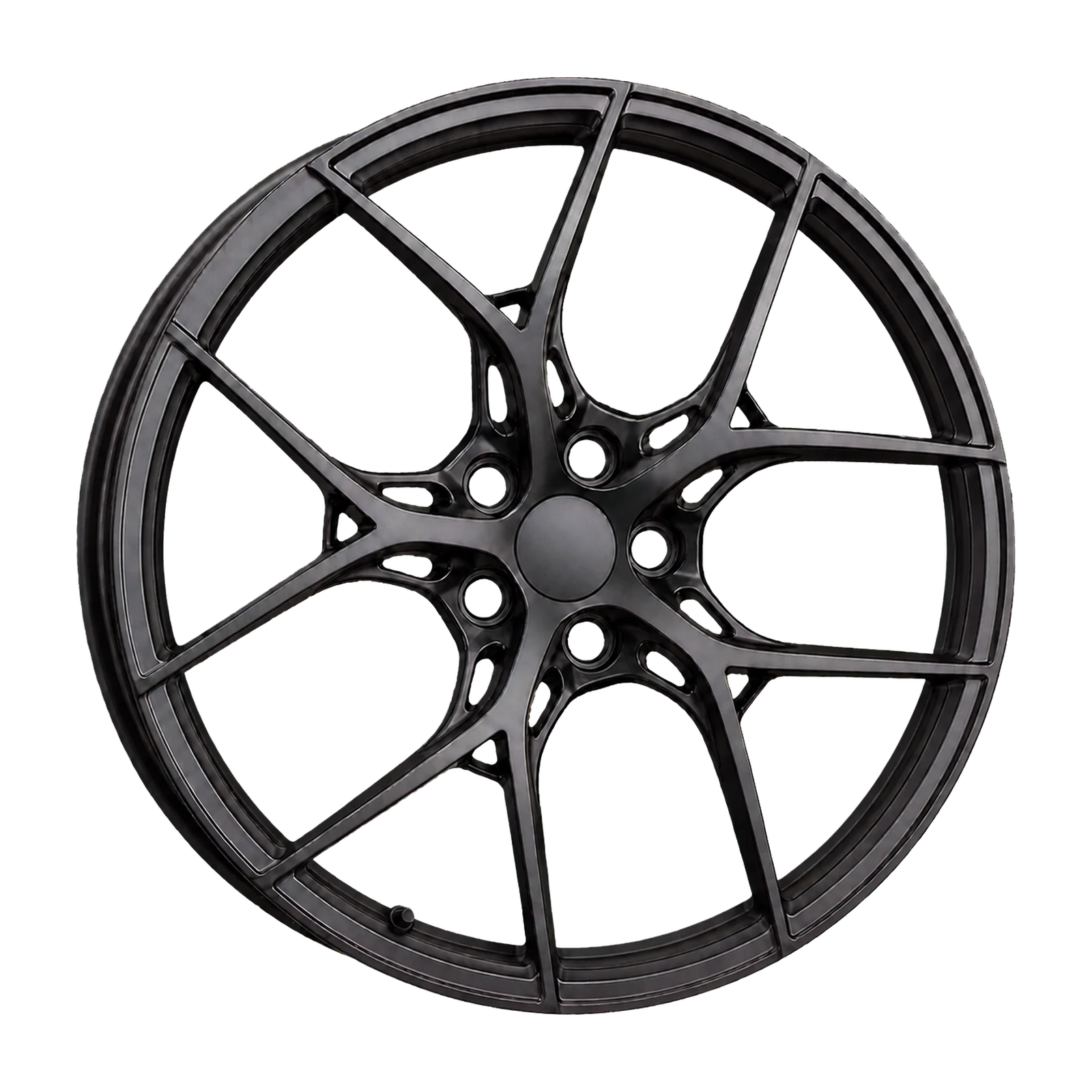 Dorimm DR-0051 Matte Black forged wheel, near-front three-quarter studio view