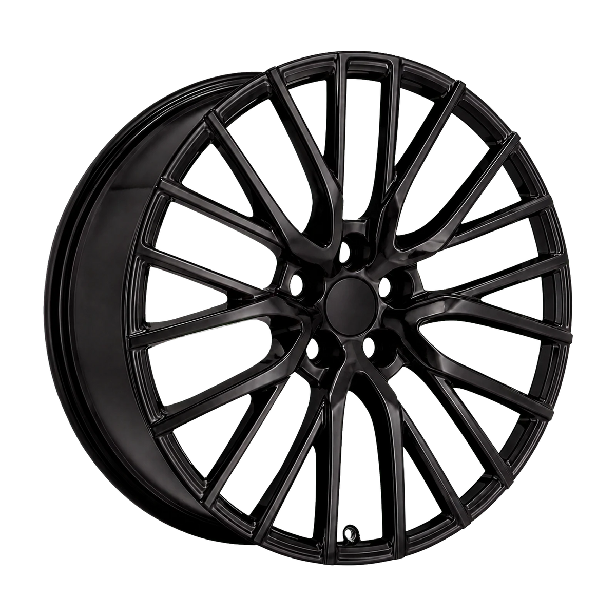 Dorimm DR-0054 Gloss Black forged wheel, near-front three-quarter studio view
