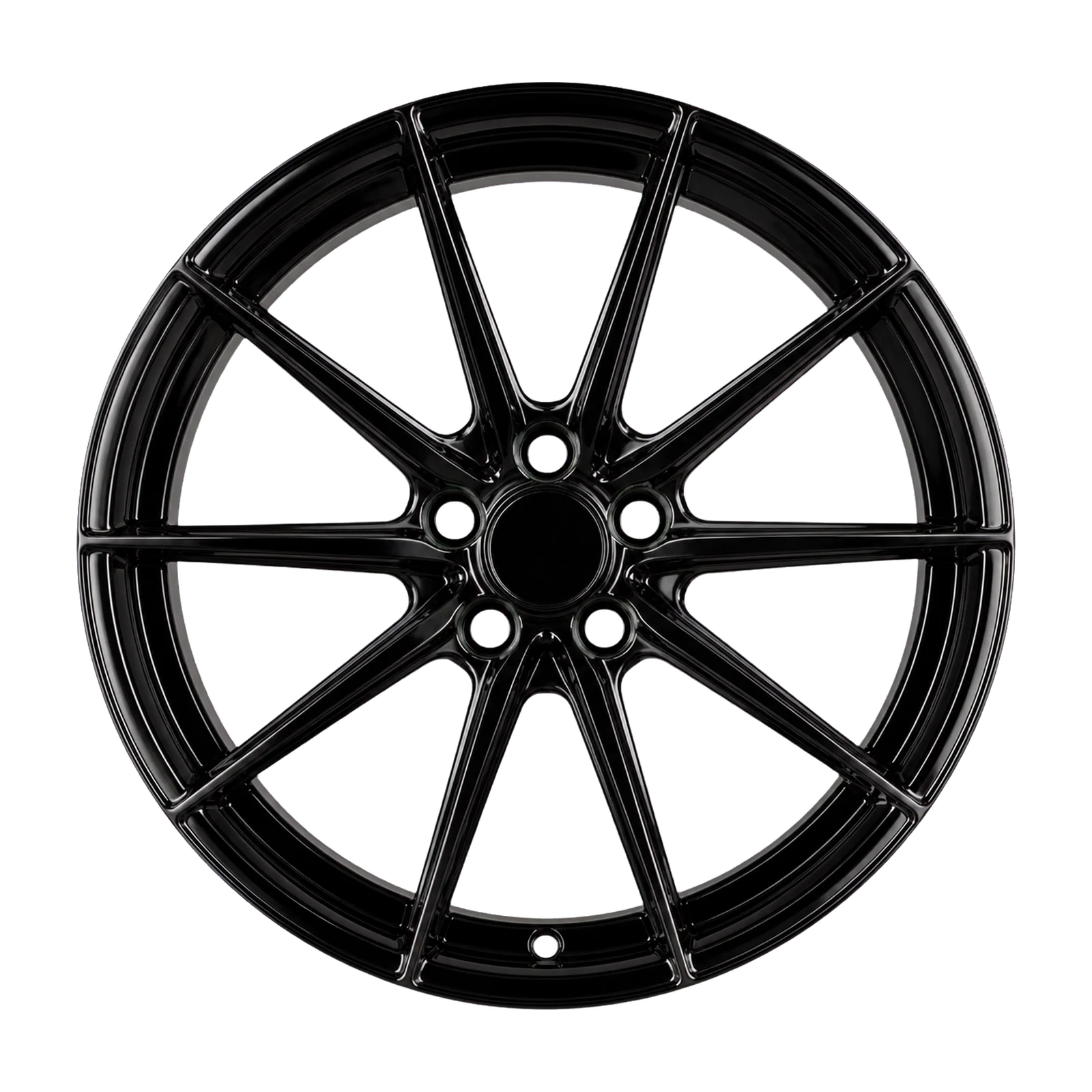 Dorimm DR-0084 Gloss Black forged wheel, near-front three-quarter studio view