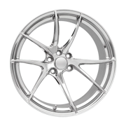Dorimm DR-0096 Chrome / Polished forged wheel, near-front three-quarter studio view