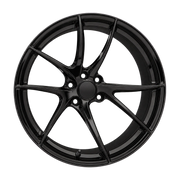 Dorimm DR-0096 Gloss Black forged wheel, near-front three-quarter studio view