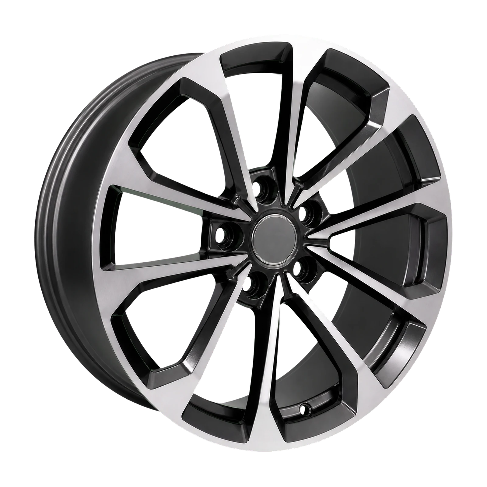 Dorimm DR-0382 Black Machined forged wheel, near-front three-quarter studio view