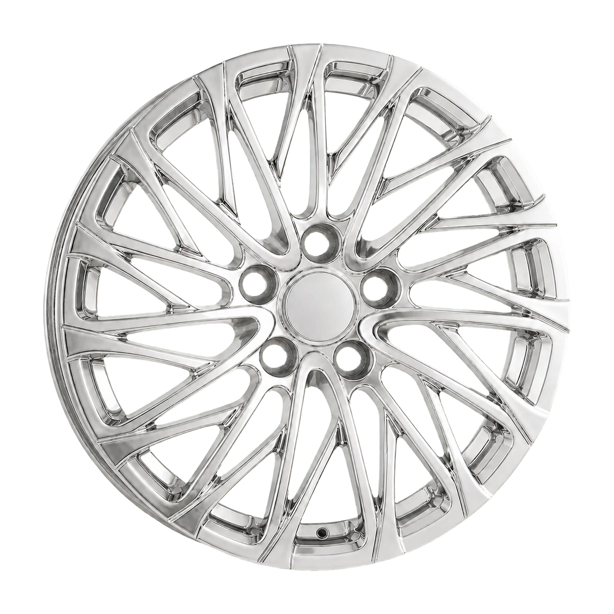 Dorimm DR-0520 Chrome / Polished forged wheel, near-front three-quarter studio view
