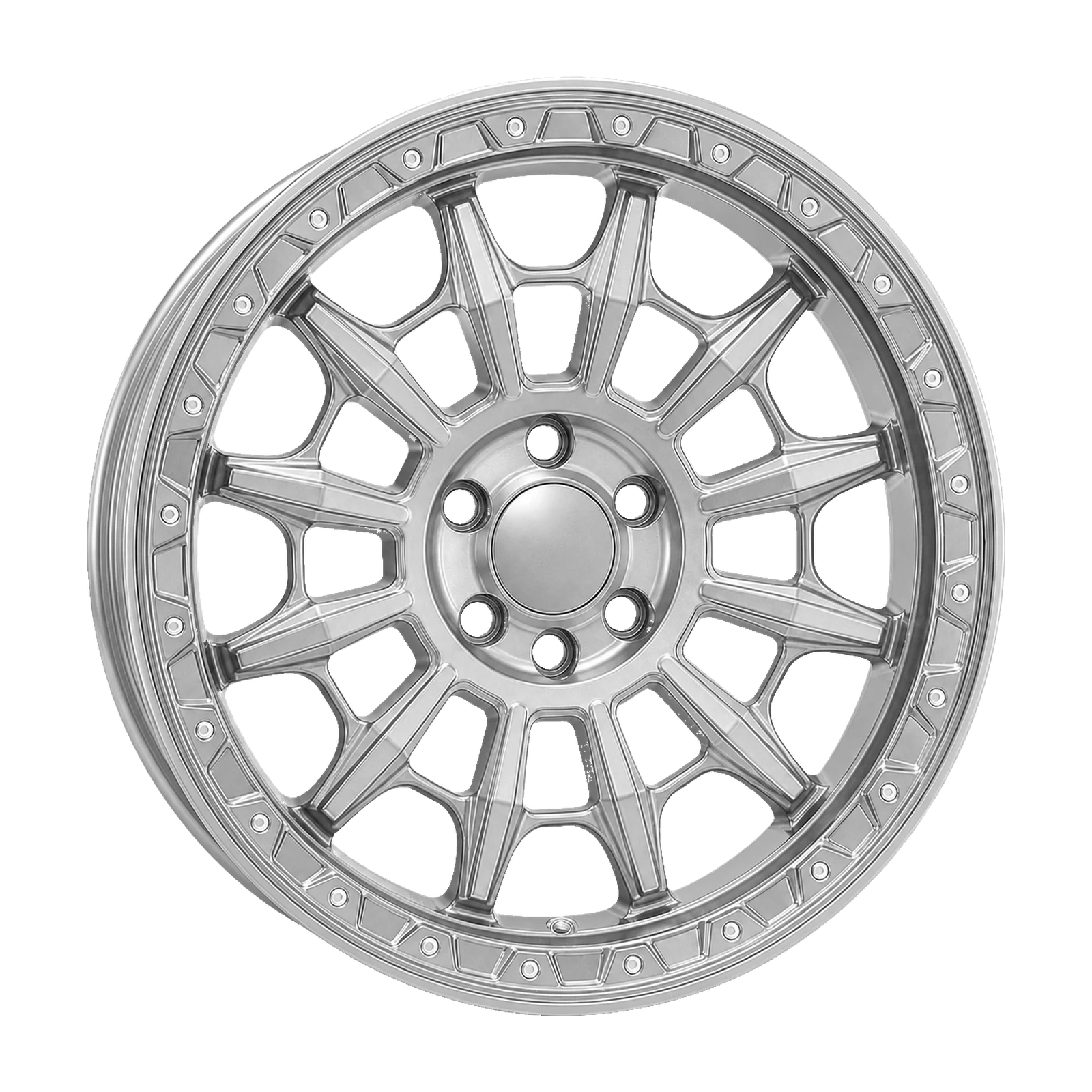 Dorimm DR-0552 Hyper Silver forged wheel, near-front three-quarter studio view
