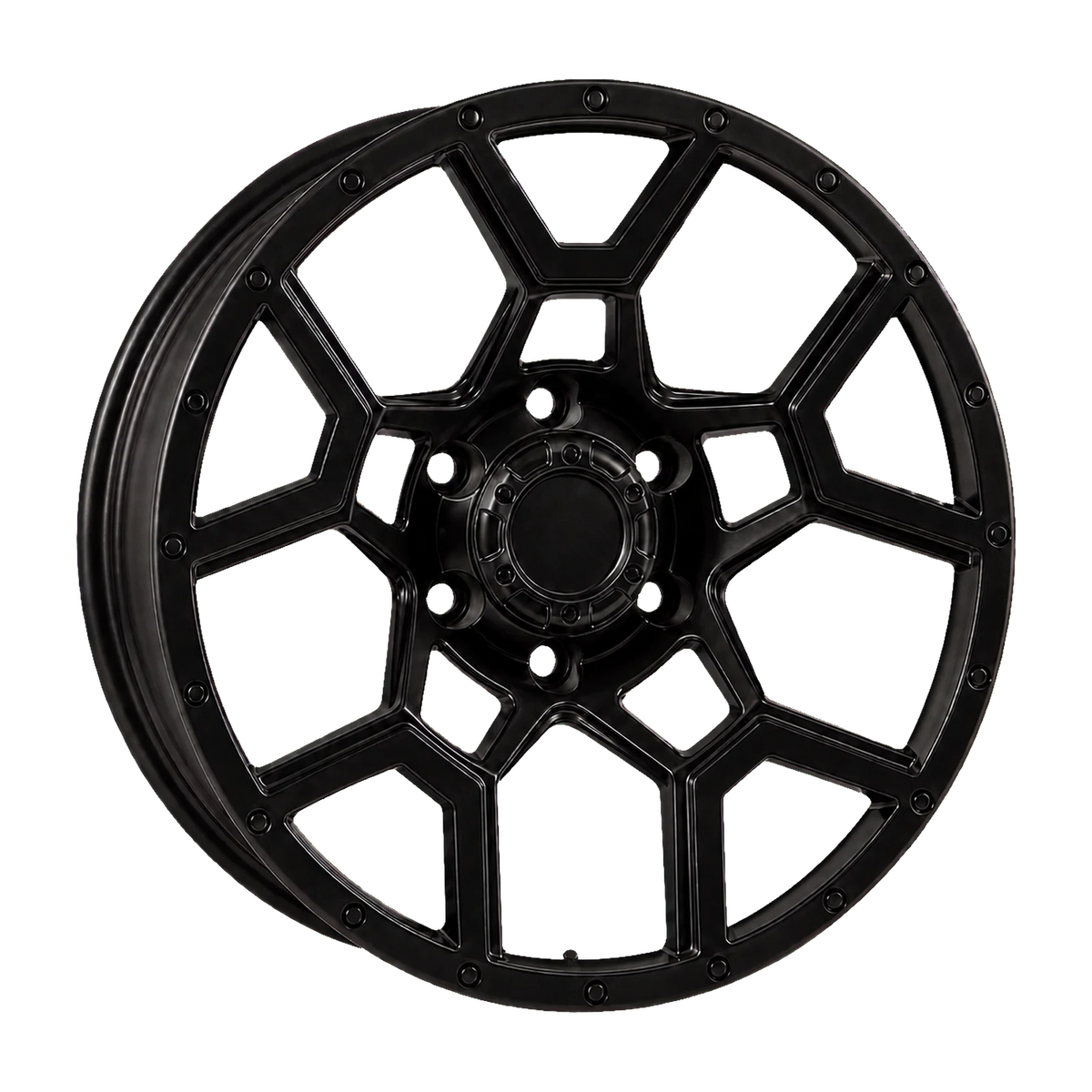 Dorimm DR-0557 Matte Black forged wheel, near-front three-quarter studio view