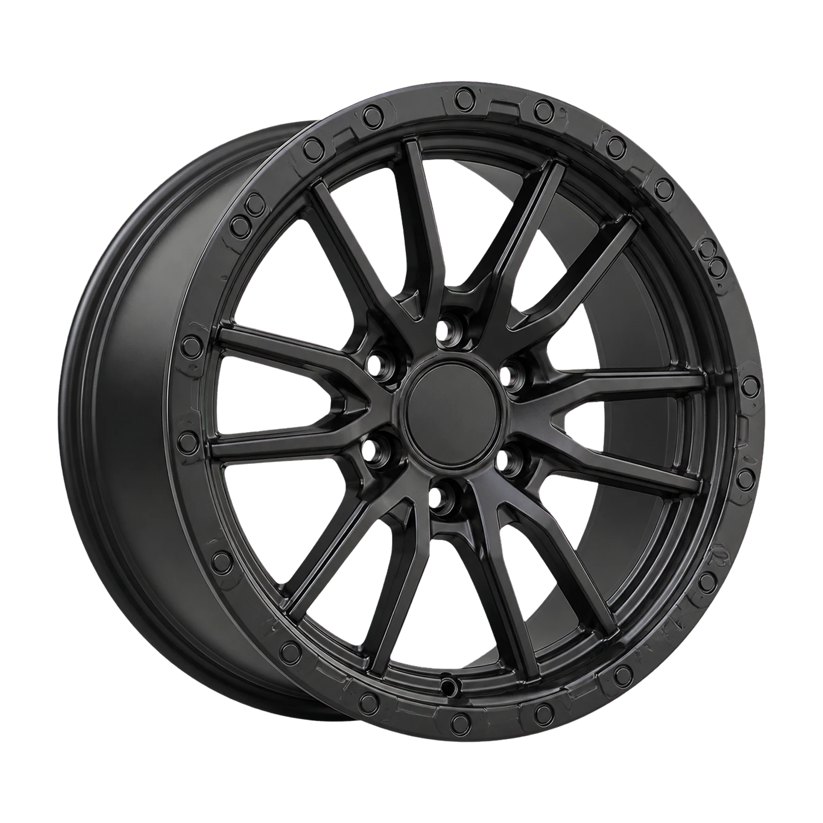 Dorimm DR-0558 Matte Black forged wheel, near-front three-quarter studio view