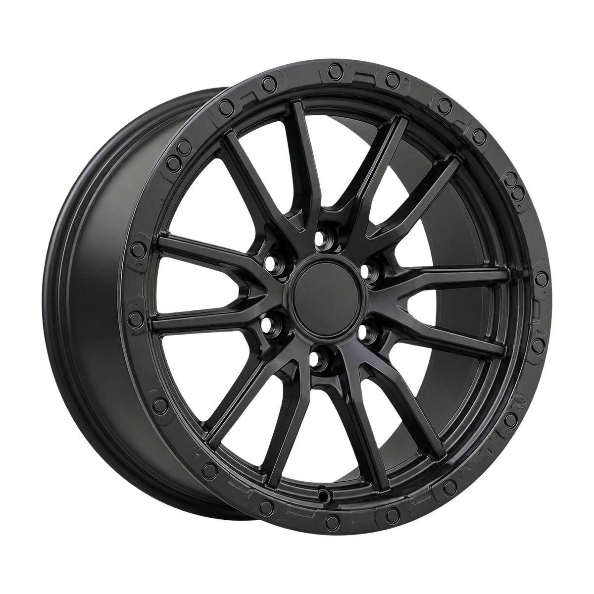 Dorimm DR-0558 Matte Black forged wheel, near-front three-quarter studio view