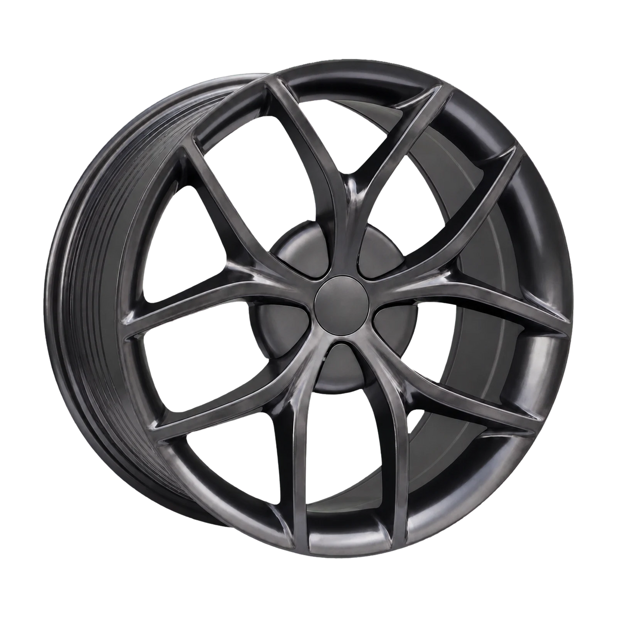 Dorimm DR-0596 Gunmetal forged wheel, near-front three-quarter studio view
