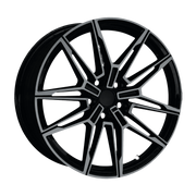 Dorimm DR-0647 Gloss Black forged wheel, near-front three-quarter studio view