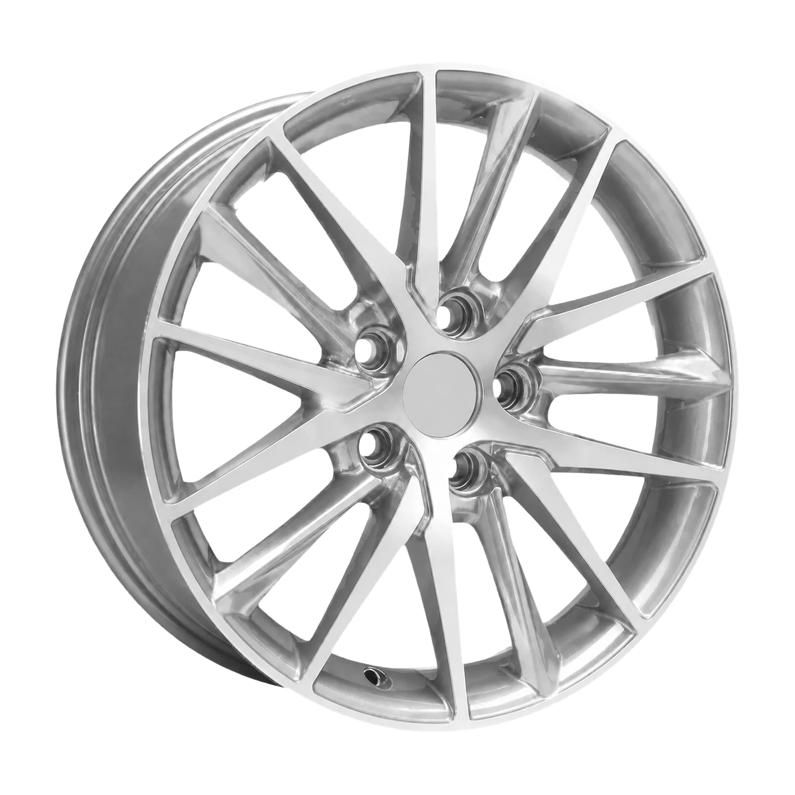 Dorimm DR-0651 Hyper Silver forged wheel, near-front three-quarter studio view