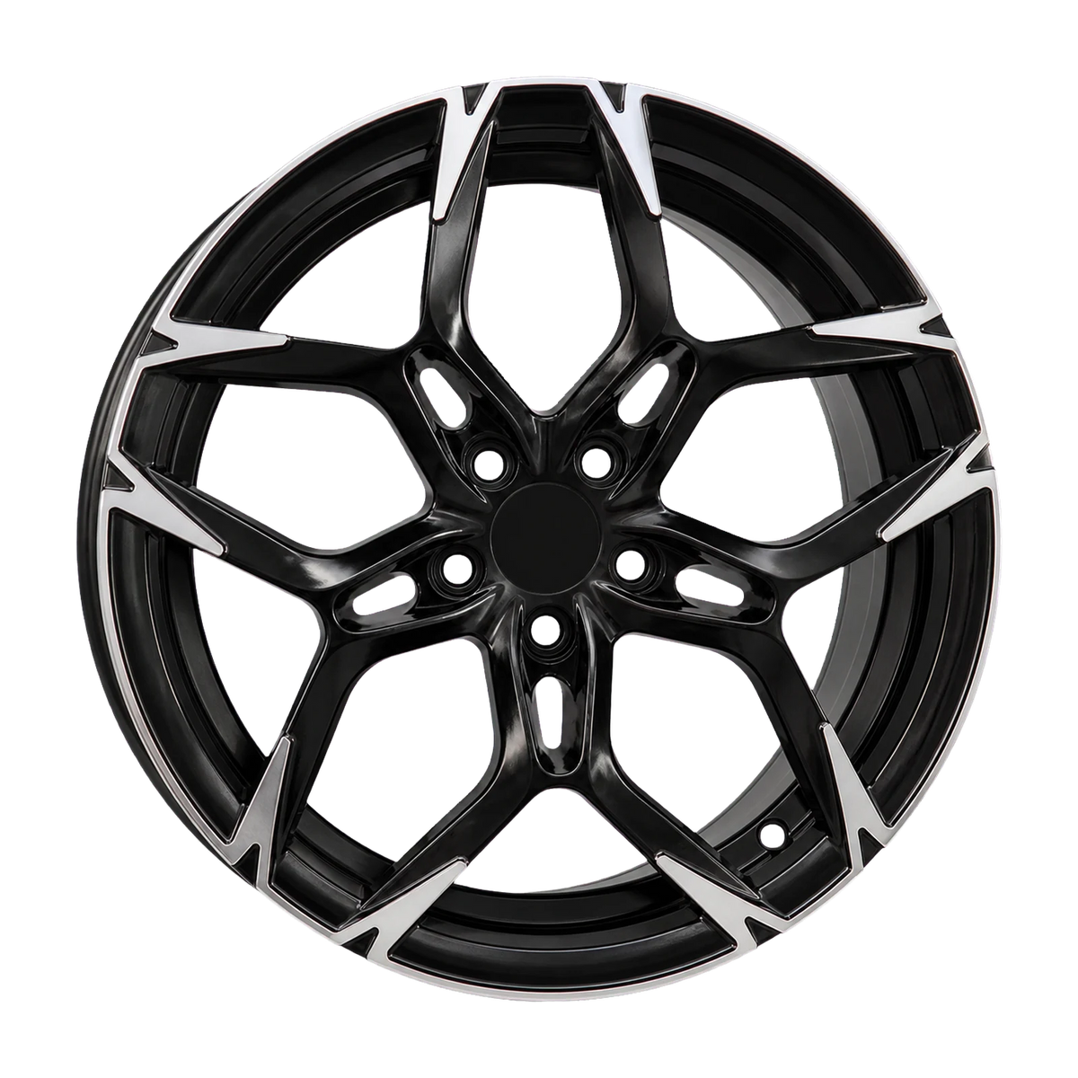 Dorimm DR-0723 Black Machined forged wheel, near-front three-quarter studio view