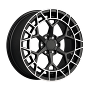 Dorimm DR-0735 Black Machined forged wheel, near-front three-quarter studio view