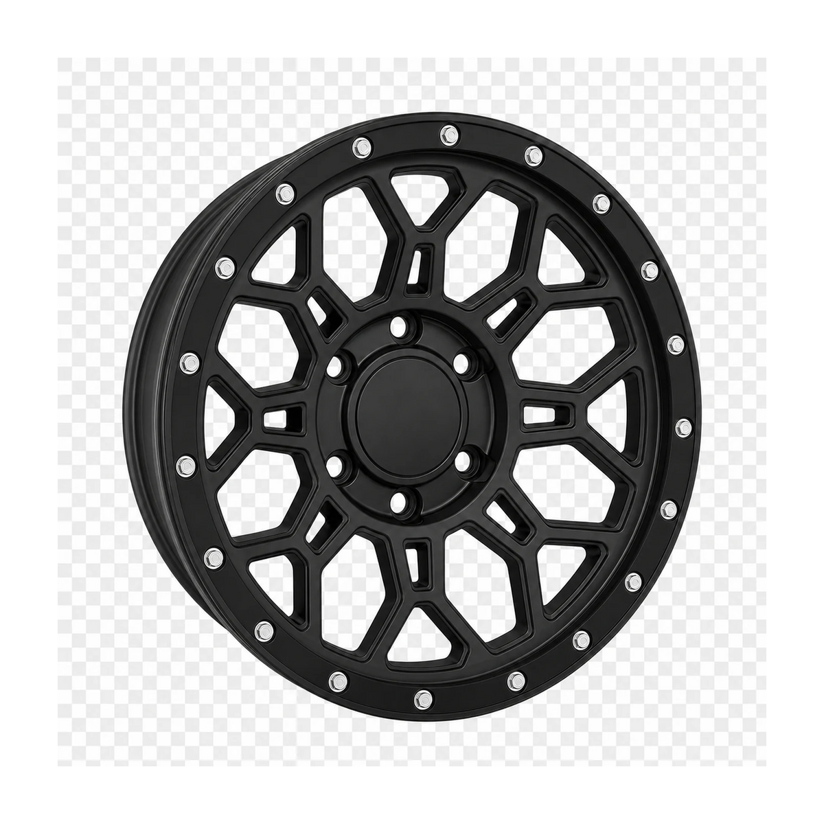 Dorimm DR-0822 Matte Black forged wheel, near-front three-quarter studio view