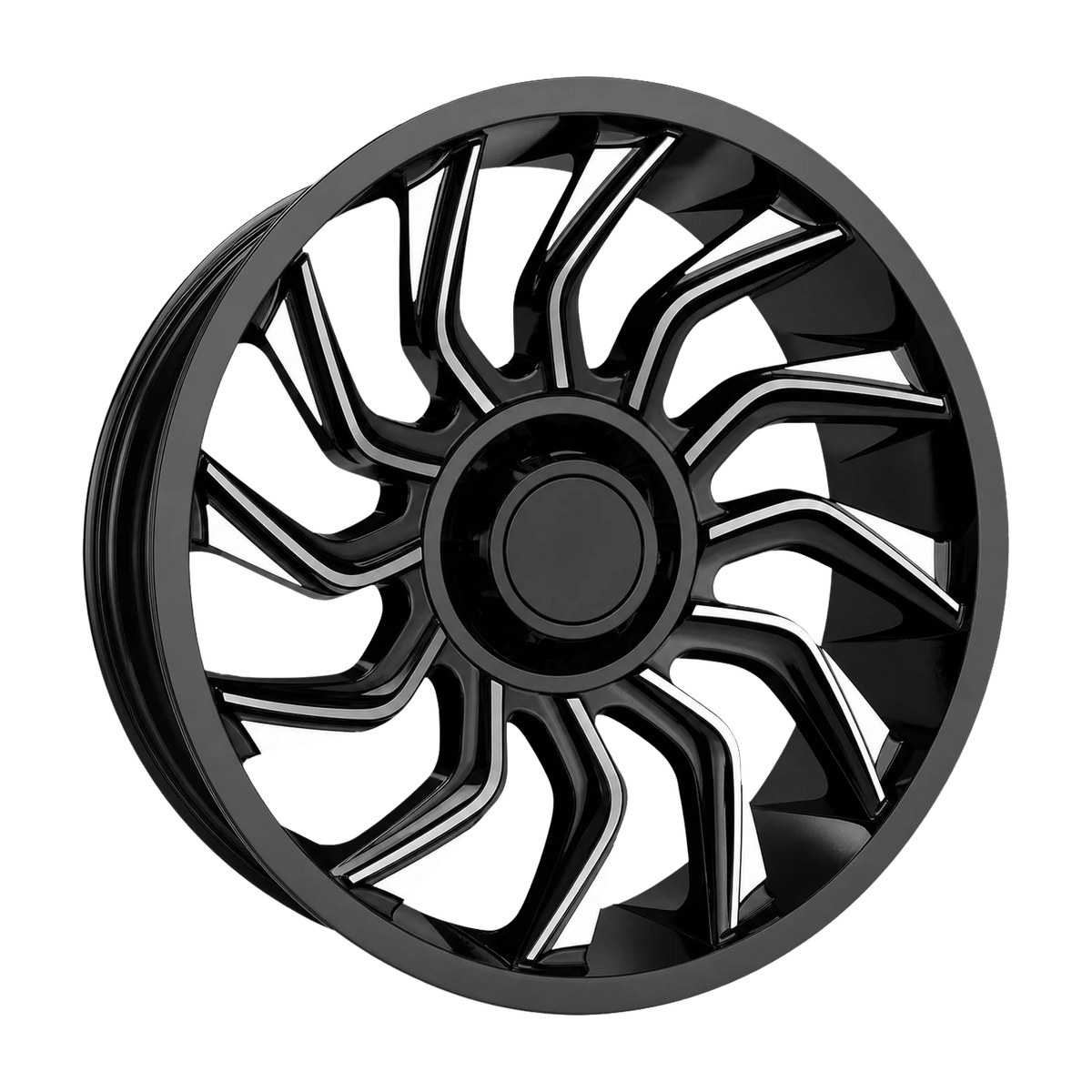 Dorimm DR-0871 Black Machined forged wheel, near-front three-quarter studio view