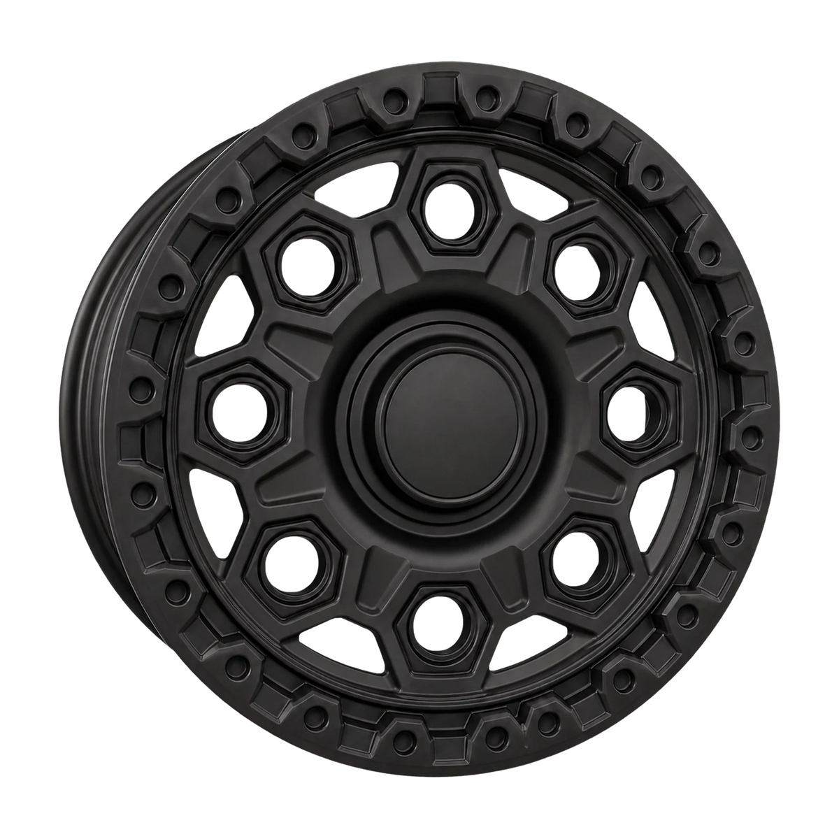 Dorimm DR-0879 Matte Black forged wheel, near-front three-quarter studio view