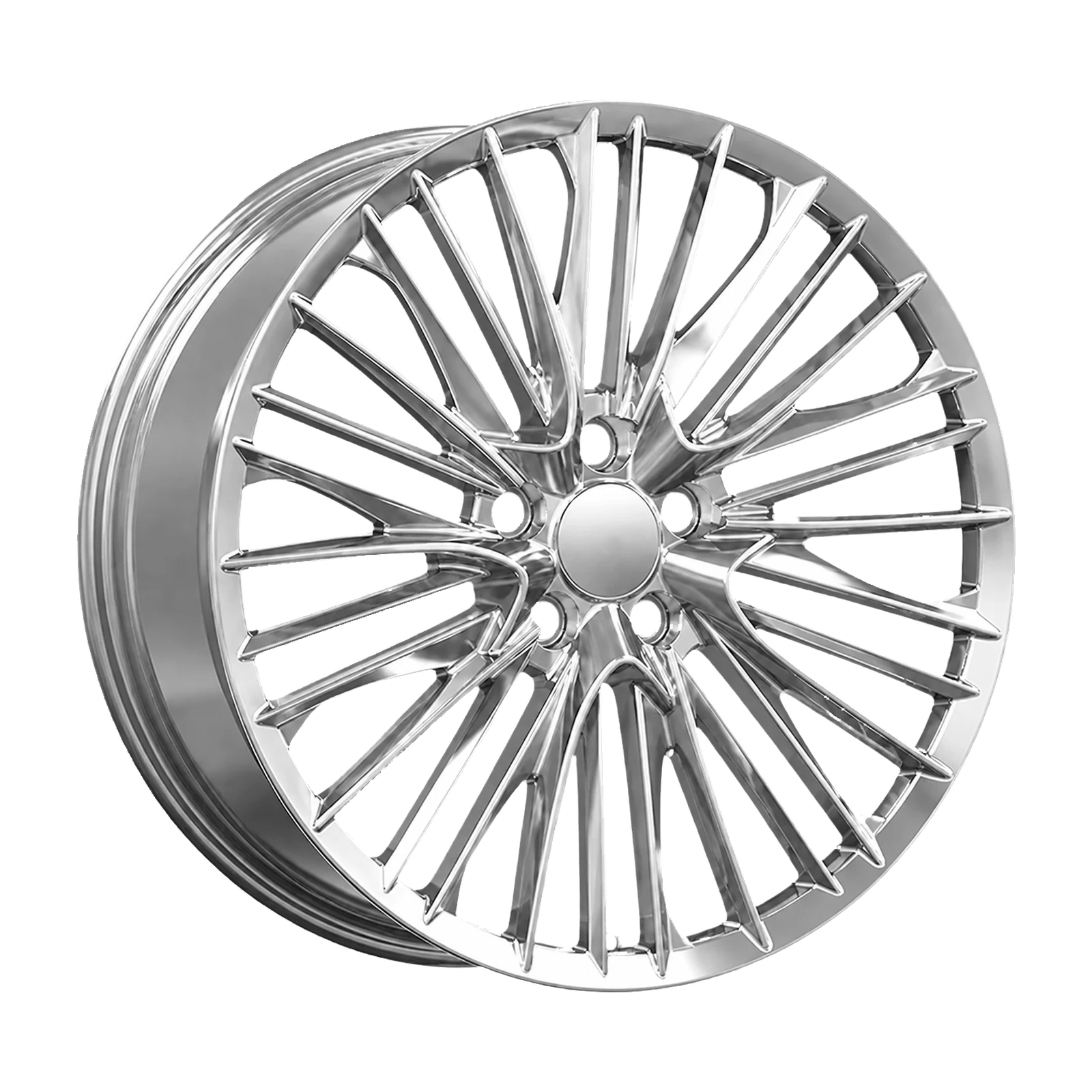 Dorimm DR-0920 Chrome / Polished forged wheel, near-front three-quarter studio view