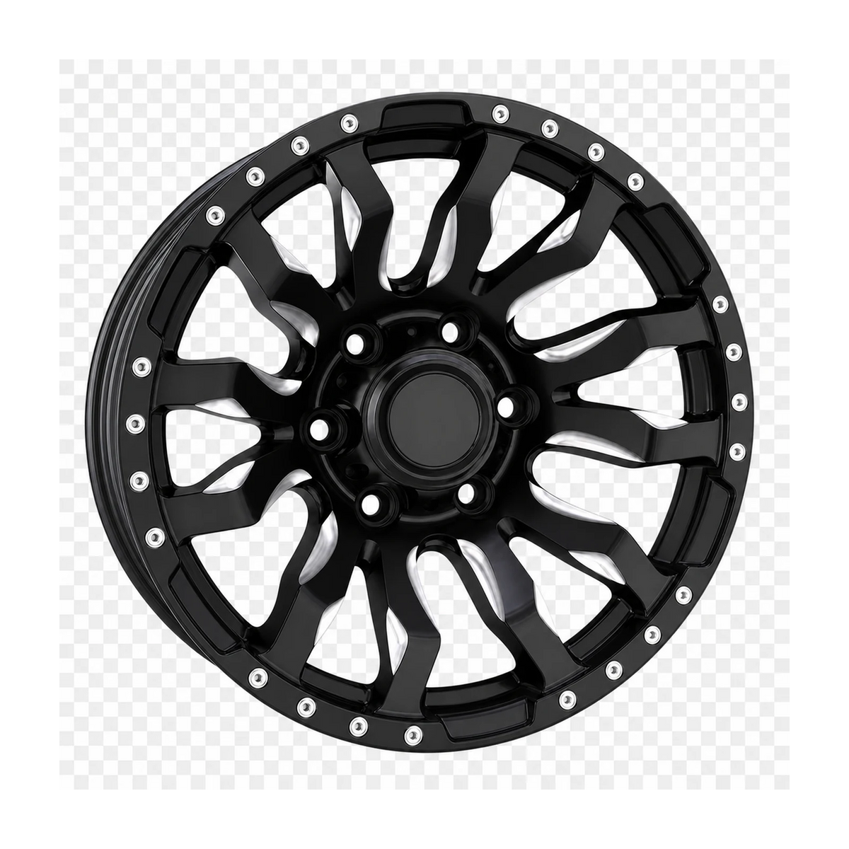 Dorimm DR-0961 Black Machined forged wheel, near-front three-quarter studio view