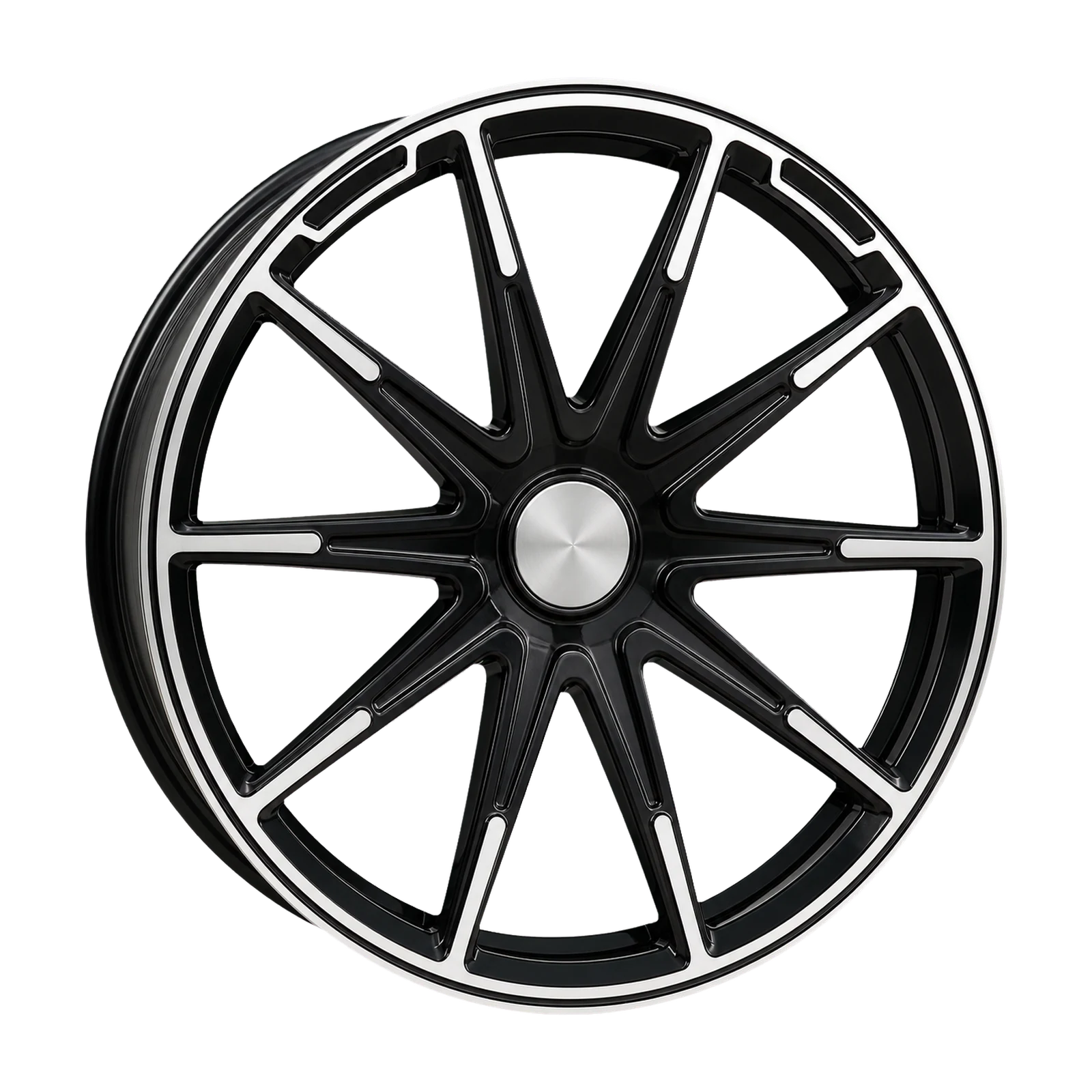 Dorimm DR-0997 Black Machined forged wheel, near-front three-quarter studio view