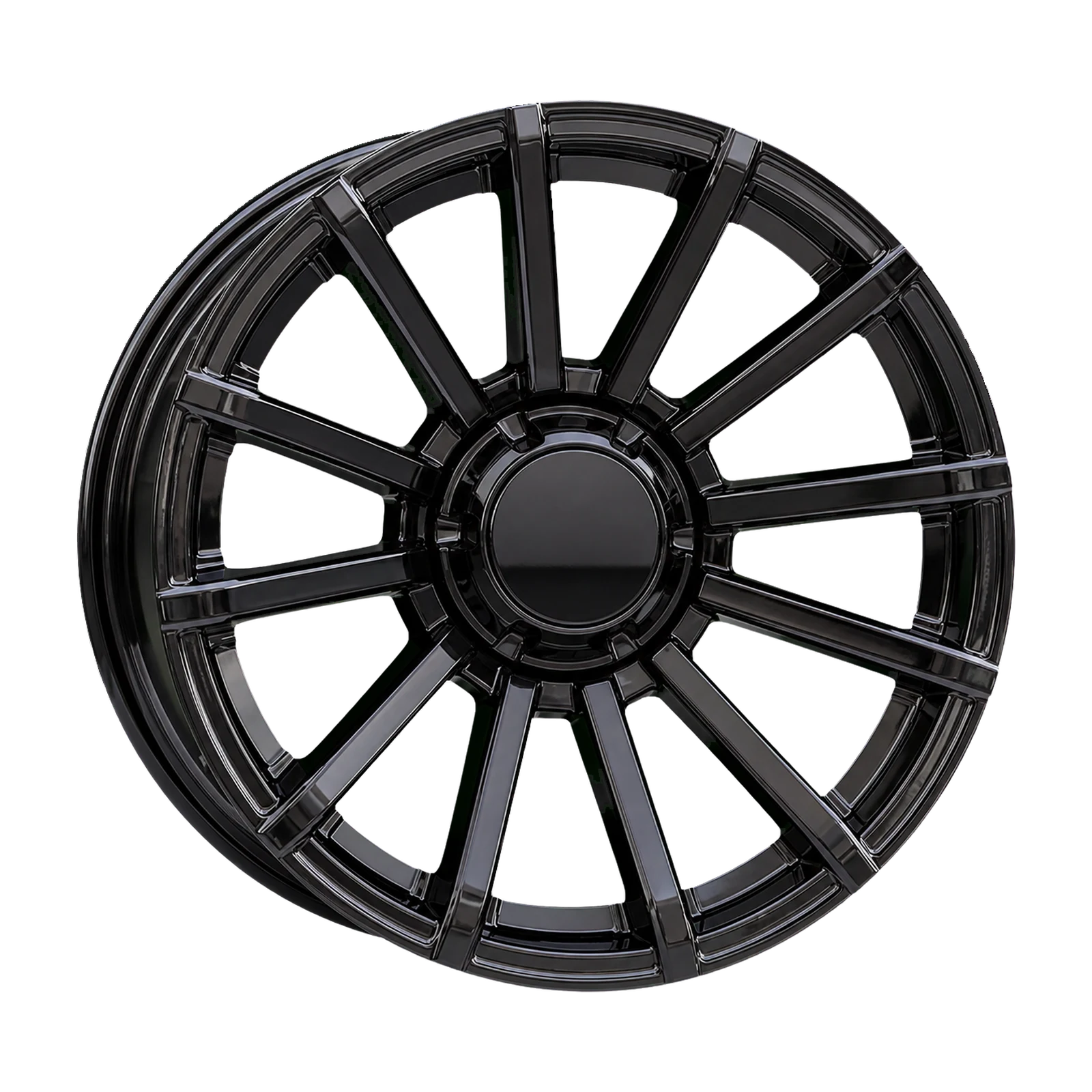 Dorimm DR-1027 Gloss Black forged wheel, near-front three-quarter studio view