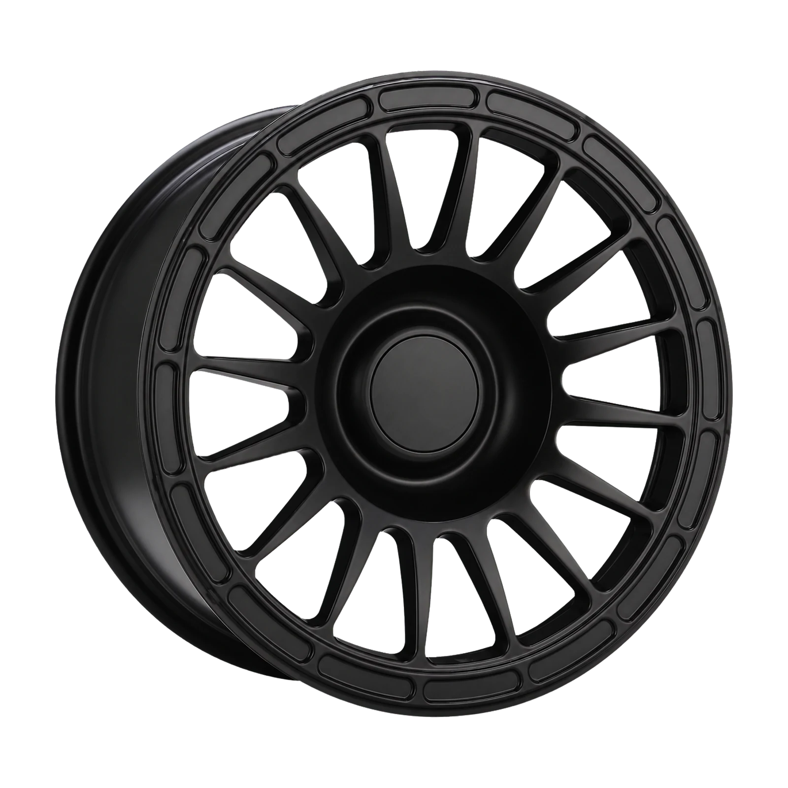 Dorimm DR-1081 Matte Black forged wheel, near-front three-quarter studio view