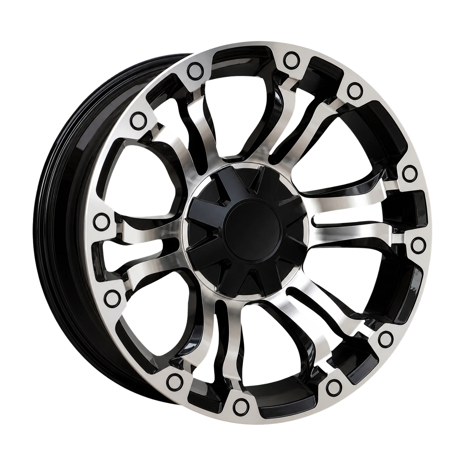 Dorimm DR-1083 Black Machined forged wheel, near-front three-quarter studio view