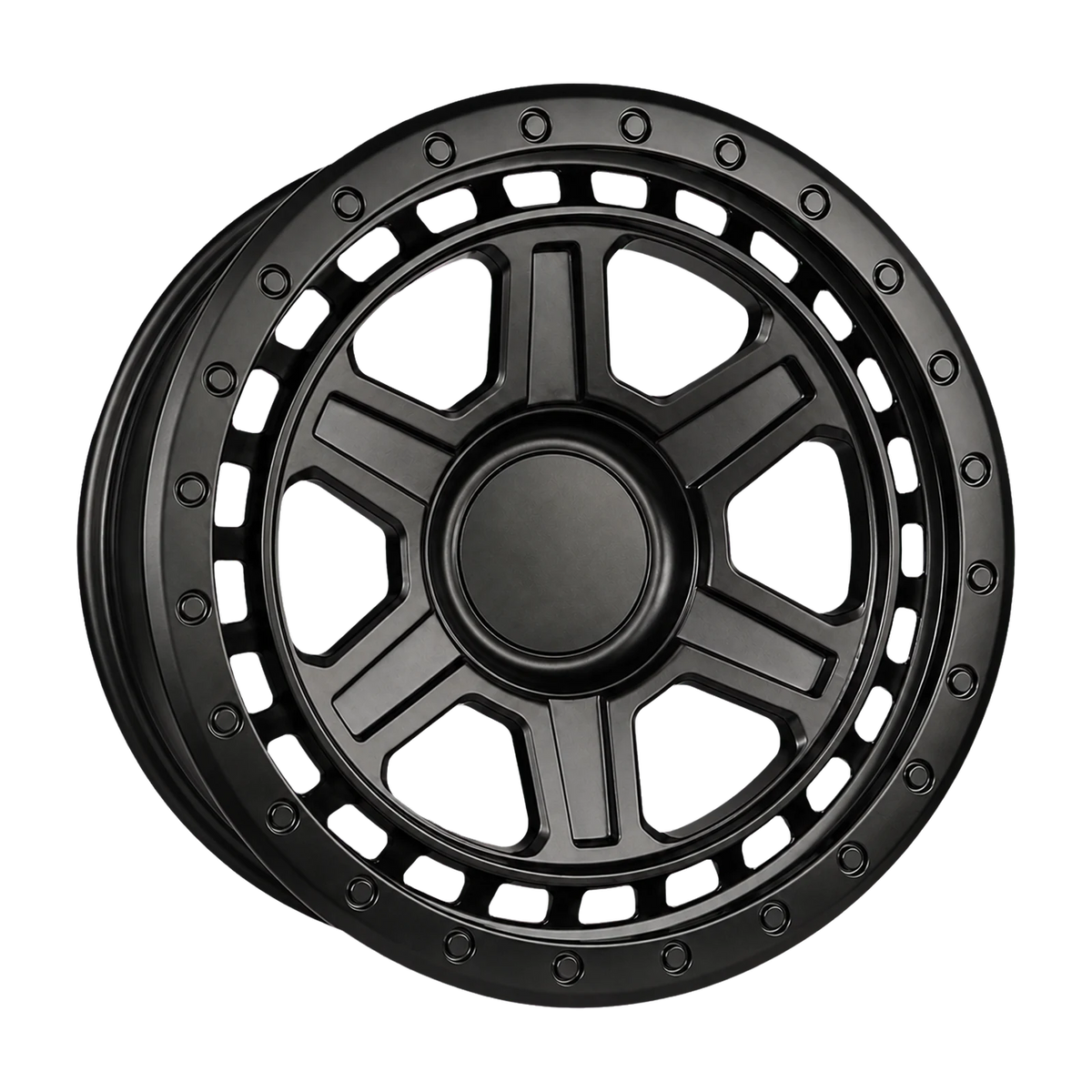 Dorimm DR-1097 Matte Black forged wheel, near-front three-quarter studio view