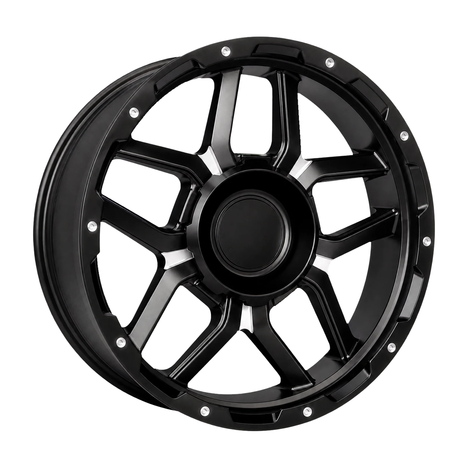 Dorimm DR-1104 Black Machined forged wheel, near-front three-quarter studio view