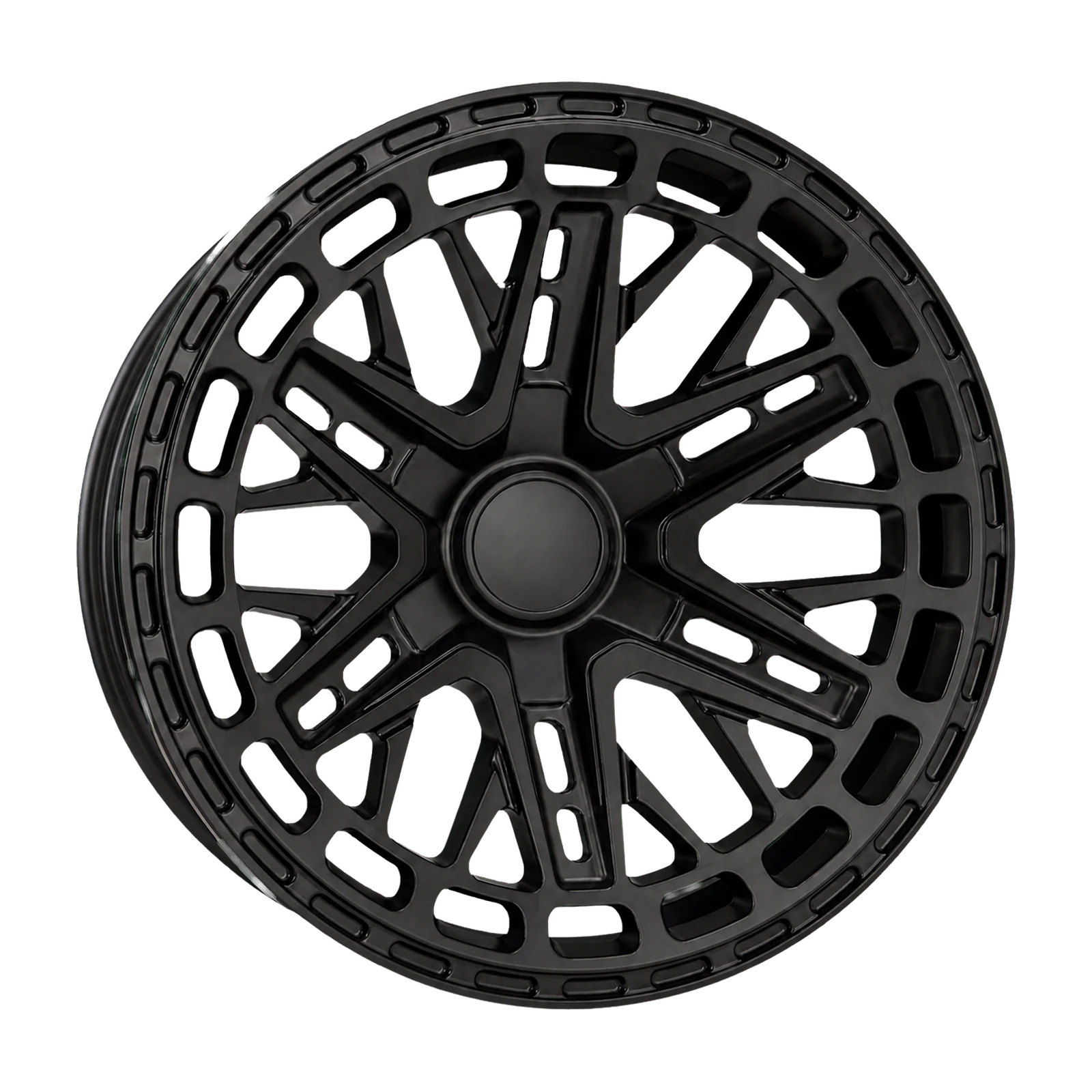 Dorimm DR-1109 Matte Black forged wheel, near-front three-quarter studio view