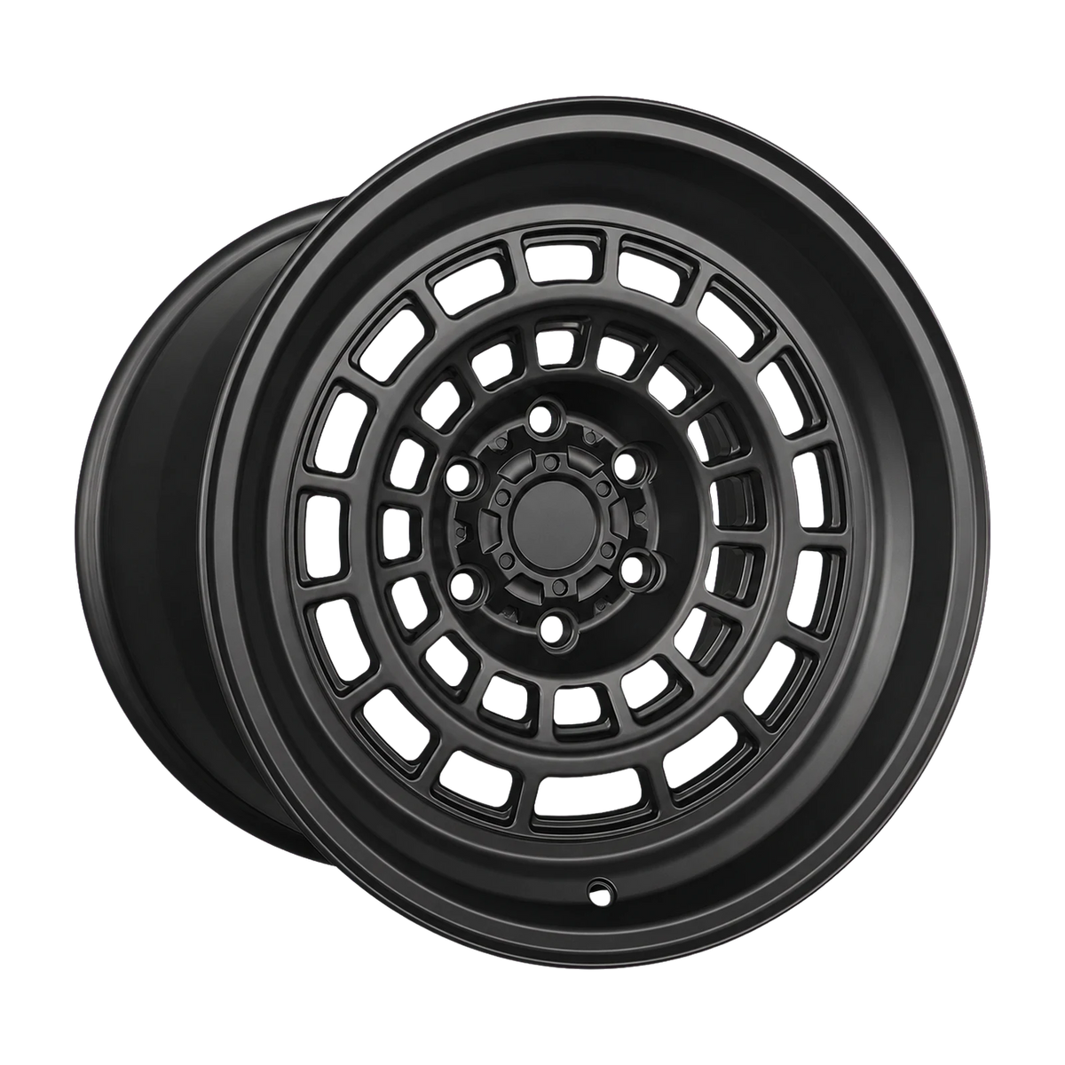 Dorimm DR-1117 Matte Black forged wheel, near-front three-quarter studio view
