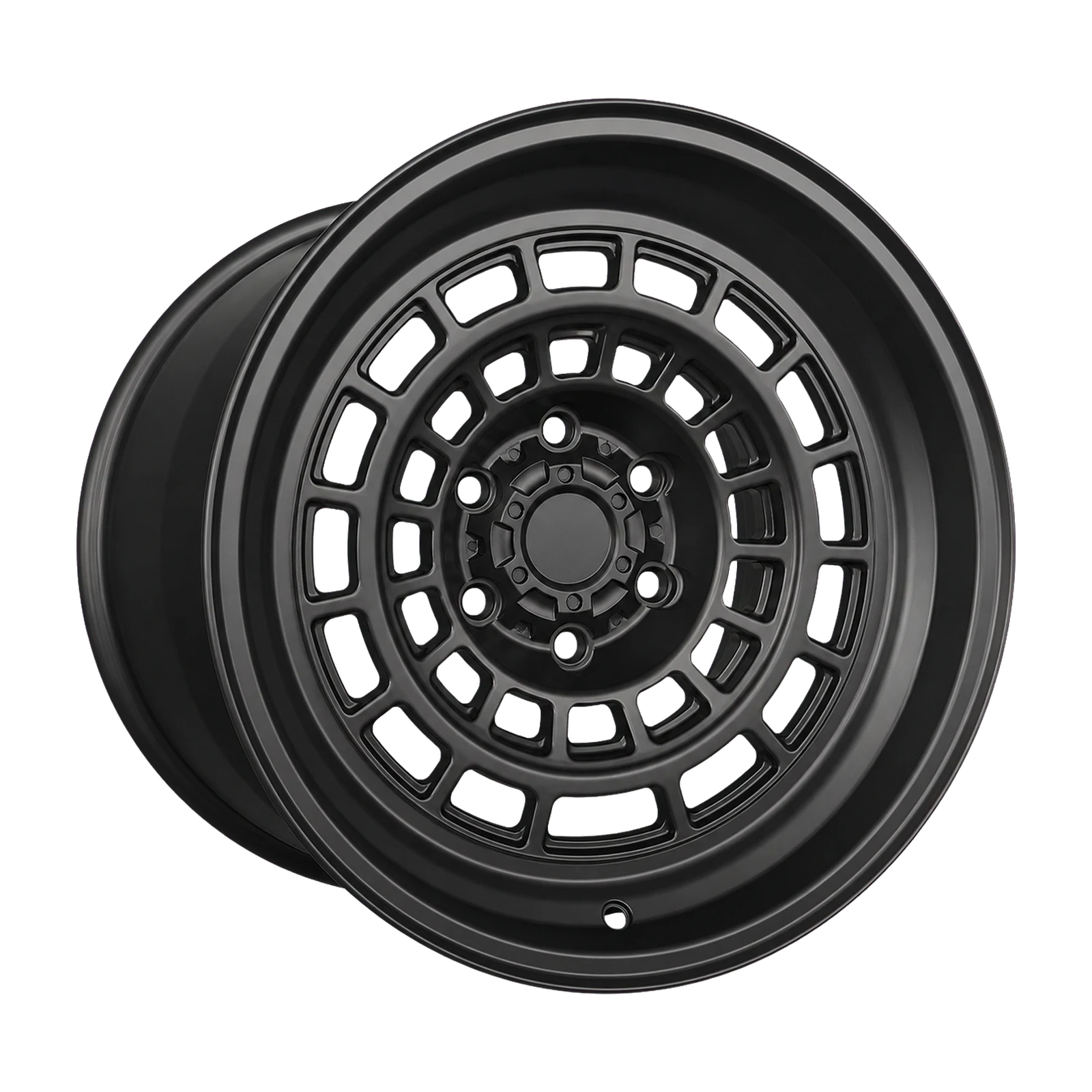 Dorimm DR-1117 Matte Black forged wheel, near-front three-quarter studio view