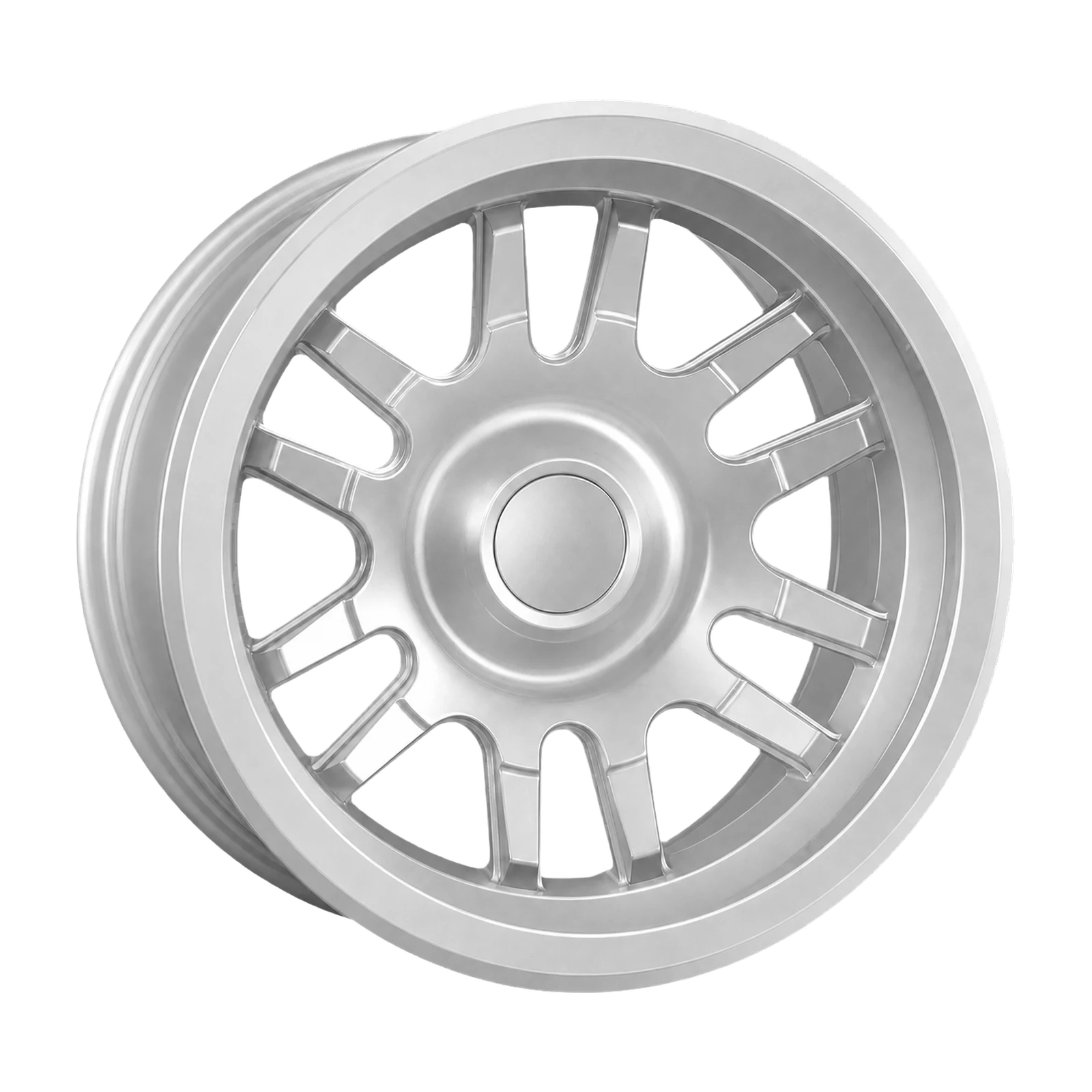 Dorimm DR-1124 Hyper Silver forged wheel, near-front three-quarter studio view