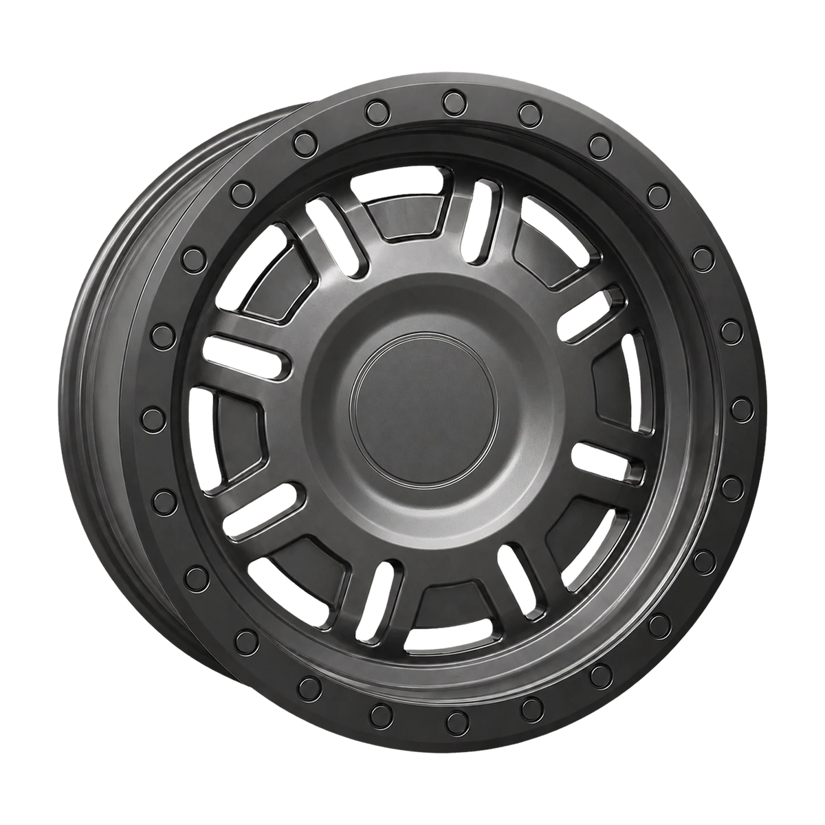 Dorimm DR-1126 Gunmetal forged wheel, near-front three-quarter studio view