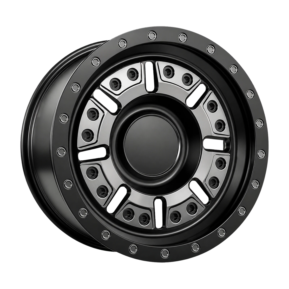 Dorimm DR-1132 Black Machined forged wheel, near-front three-quarter studio view