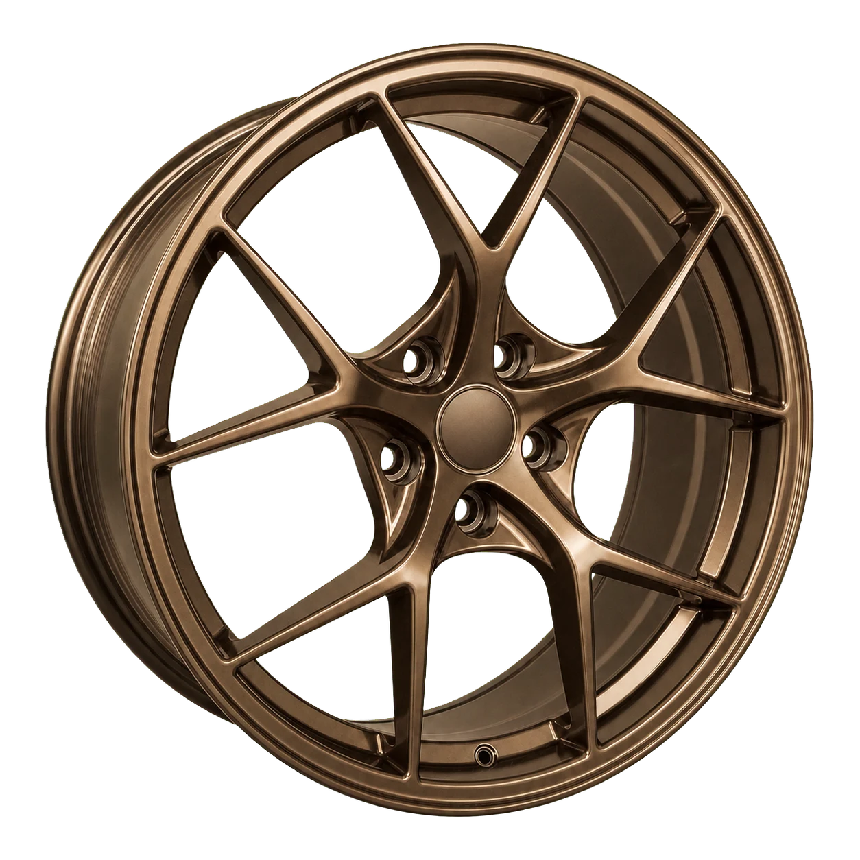 Dorimm DR-A01 forged wheel in satin bronze, right front three-quarter view